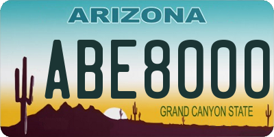 AZ license plate ABE8000