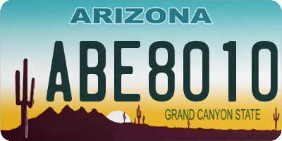 AZ license plate ABE8010