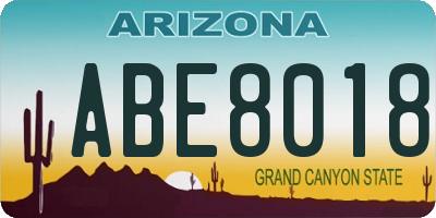 AZ license plate ABE8018