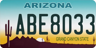 AZ license plate ABE8033