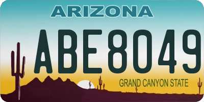AZ license plate ABE8049