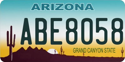 AZ license plate ABE8058
