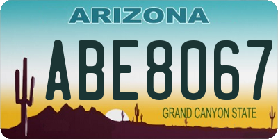 AZ license plate ABE8067
