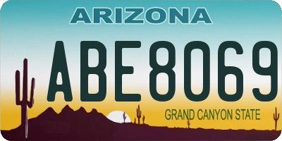 AZ license plate ABE8069