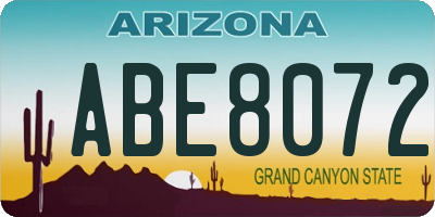 AZ license plate ABE8072