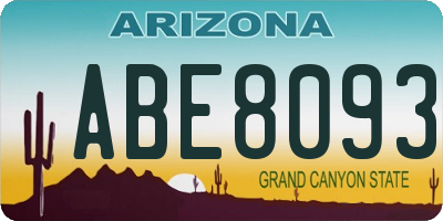 AZ license plate ABE8093