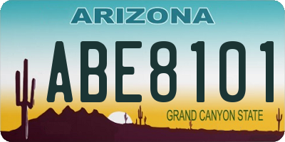 AZ license plate ABE8101