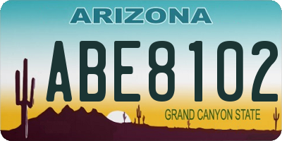 AZ license plate ABE8102