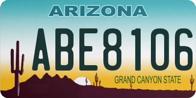 AZ license plate ABE8106