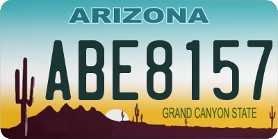 AZ license plate ABE8157