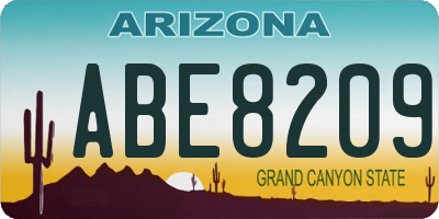 AZ license plate ABE8209