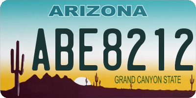 AZ license plate ABE8212