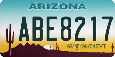 AZ license plate ABE8217