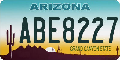 AZ license plate ABE8227