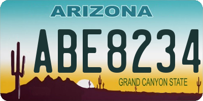 AZ license plate ABE8234