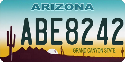 AZ license plate ABE8242