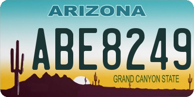 AZ license plate ABE8249