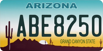 AZ license plate ABE8250
