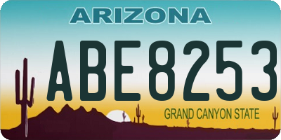 AZ license plate ABE8253