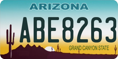 AZ license plate ABE8263