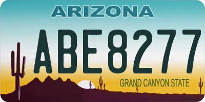 AZ license plate ABE8277