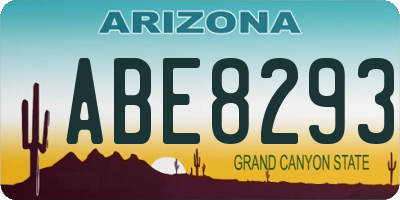 AZ license plate ABE8293