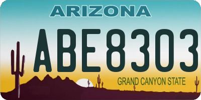 AZ license plate ABE8303