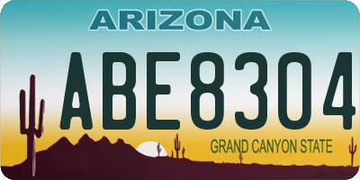 AZ license plate ABE8304