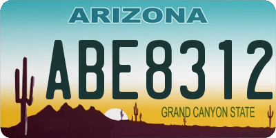 AZ license plate ABE8312