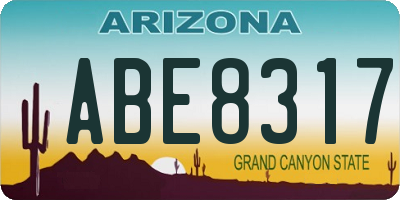 AZ license plate ABE8317