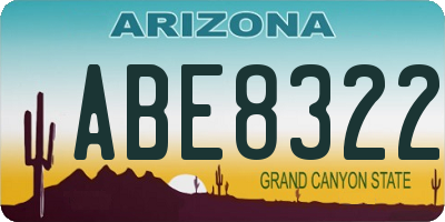 AZ license plate ABE8322