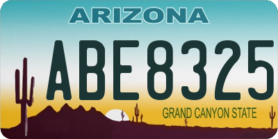 AZ license plate ABE8325