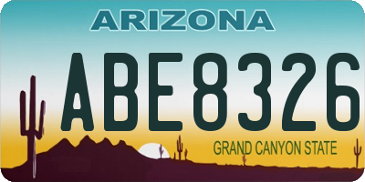 AZ license plate ABE8326