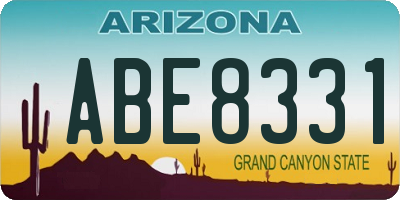 AZ license plate ABE8331