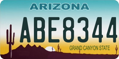 AZ license plate ABE8344