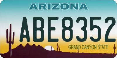 AZ license plate ABE8352