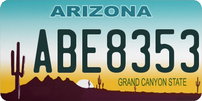 AZ license plate ABE8353