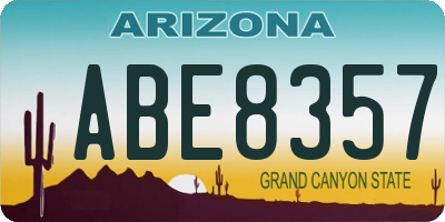 AZ license plate ABE8357