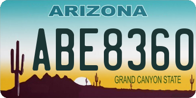 AZ license plate ABE8360