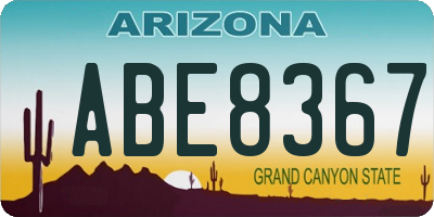 AZ license plate ABE8367