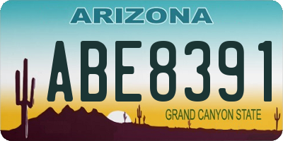 AZ license plate ABE8391