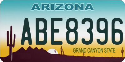 AZ license plate ABE8396