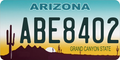 AZ license plate ABE8402
