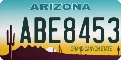 AZ license plate ABE8453