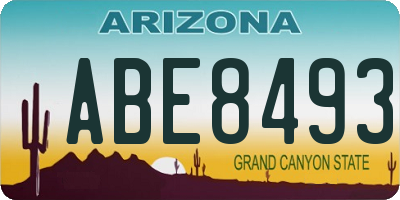 AZ license plate ABE8493