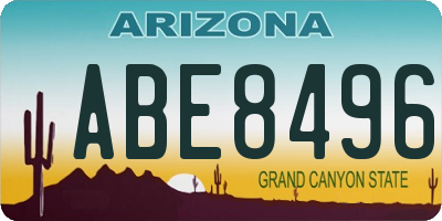 AZ license plate ABE8496