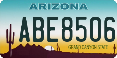 AZ license plate ABE8506