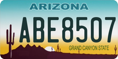 AZ license plate ABE8507