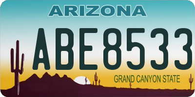 AZ license plate ABE8533