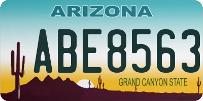 AZ license plate ABE8563